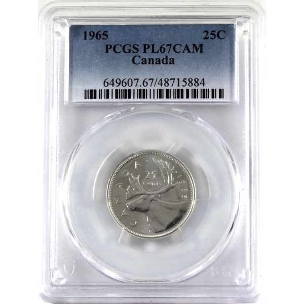 25-cent 1965 PCGS PL67 Cameo