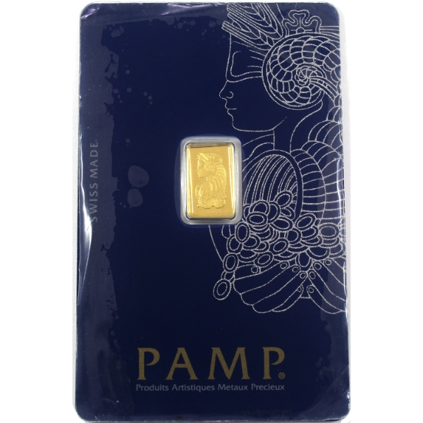 1g PAMP Suisse Lady Fortuna .9999 Fine Gold Bar (Tax Exempt)