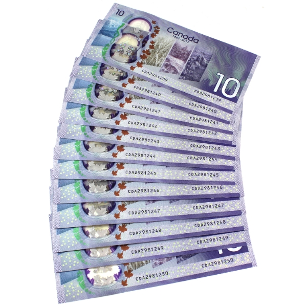 BC-75 2017 $10 Consecutive Wilkins-Poloz SN:CDA2981239-50. 12pcs.