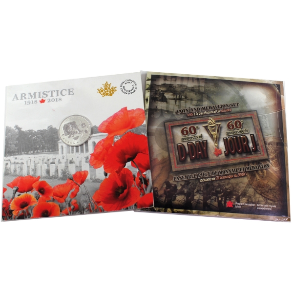 2004 & 2018 Commemorative Sets in Holders. 2pcs 