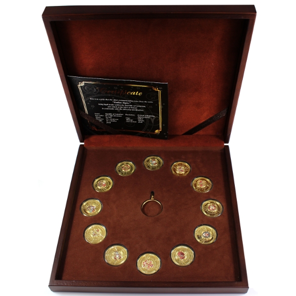 Republic of Cameroon Silver 2018 500 CFA Francs Zodiac Signs 12-coin Set (Tax Exempt)
