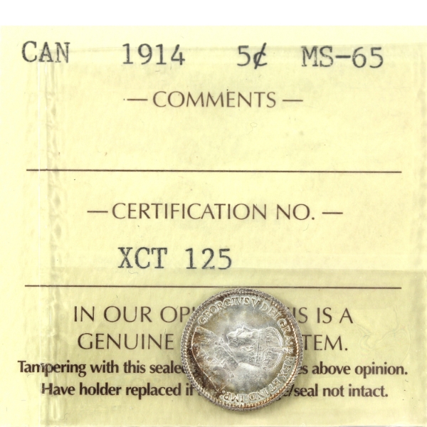 5-cent 1914 ICCS MS65