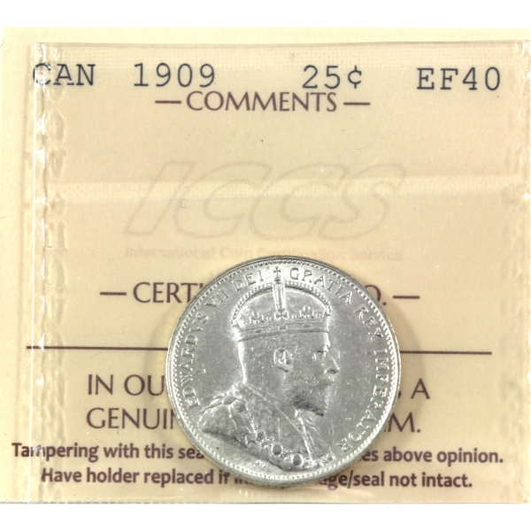 25-cent 1909 ICCS EF40