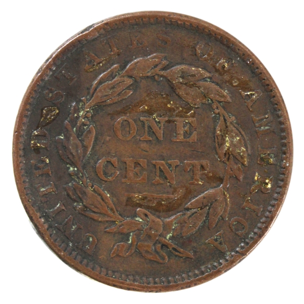 USA 1837 Coronet Head Cent Small Letters VF (Impaired)