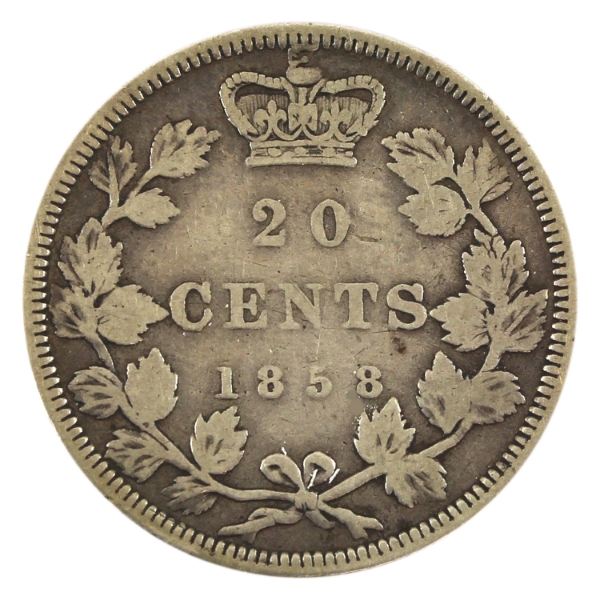 20-cent 1858 Coinage F