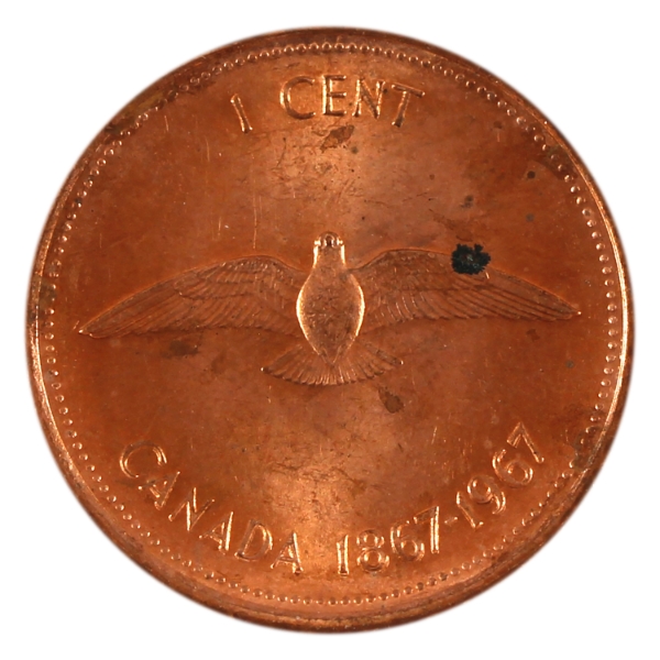1-cent 1967 Double Date BU (Spot)