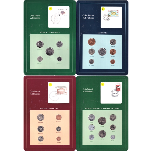 Coin Sets of All Nations Frame Boards. 4pcs.