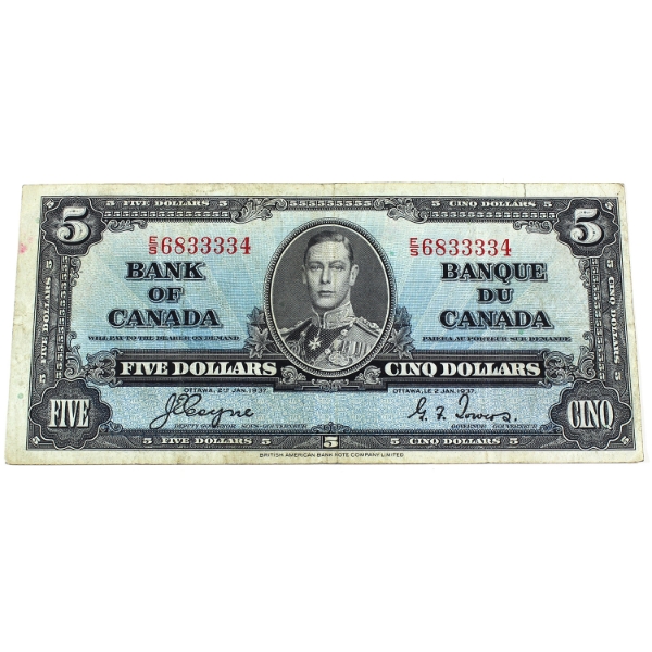 BC-23c 1937 $5 Ungraded Coyne-Towers SN:E/S6833334
