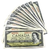 Image 1 : Bulk Lot of 1954 $20 Banknotes in Average Condition. 14pcs.