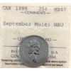 Image 1 : 25-cent 1999 September Mule; NBU ICCS MS67