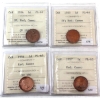 Image 1 : 1-cent 1954 SF, 1955 SF, 1956 & 1957 ICCS PL65 Red; Cameo. 4pcs. 