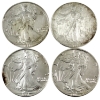 1oz USA 1987-1993 $1 Silver Eagles .999 Silver Coins. 4pcs. (Tax Exempt)