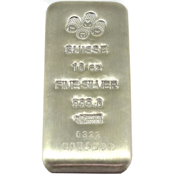 10oz PAMP Suisse .999 Fine Silver Bar SN: 0079502 (Tax Exempt)