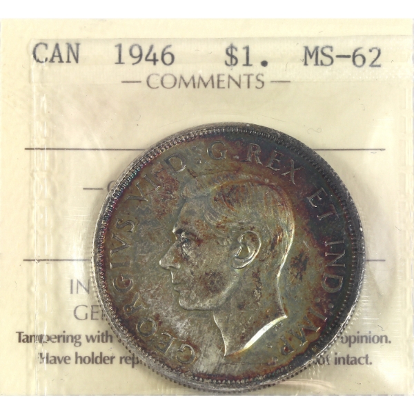 Silver $1 1946 SWL ICCS MS62