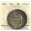Image 1 : Silver $1 1946 SWL ICCS MS62
