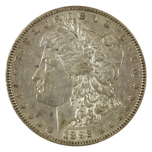 USA Silver 1892-CC Morgan Dollar EF