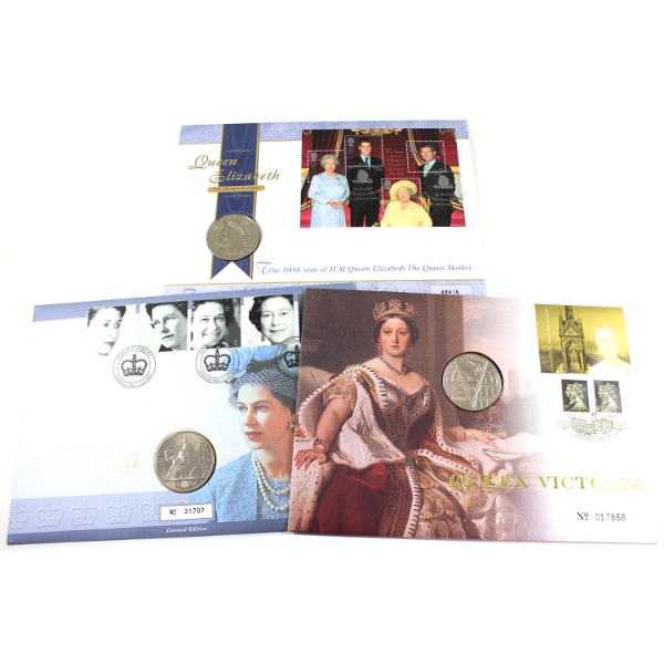 Great Britain 2000-2002 Crown Royal Mint PNC Covers. 3pcs.