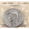 Image 1 : Silver $1 1945 ICCS EF40