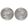 Image 1 : 2x 1oz Niue 2020 $2 Athenian Owl .999 Fine Silver Stackable Rounds. 2pcs (Tax Exempt)