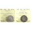 Image 1 : 25-cent 1934 & 1935 Planchet Flaw ICCS EF40. 2pcs.