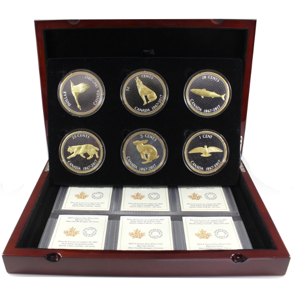 2017 Big Coin Alex Colville 5oz .9999 Fine Silver 6-coin Set (Tax Exempt)