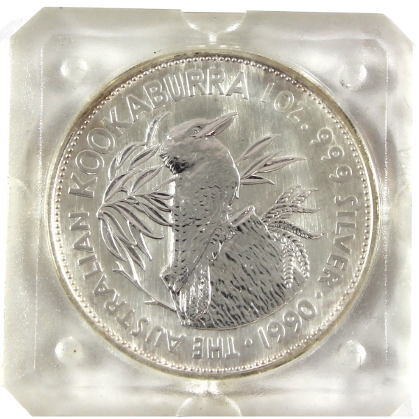 1oz Australia 1990 $5 Kookaburra .999 Fine Silver Round (Tax Exempt)