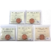 1-cent 2002P, 2003P, 2003P New Effigy, 2005P & 2006P Magnetic ICCS MS67 Red. 5pcs