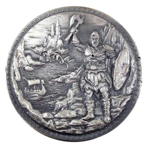 5oz MPM Baby Dragon vs Vikings Ultra High Relief .999 Fine Silver Round (Tax Exempt)