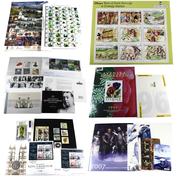 Bulk Lot of World Stamps. 6 Folders.