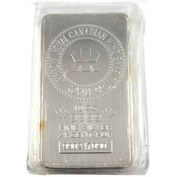 10oz RCM .9999 Fine Silver Bar (Tax Exempt)