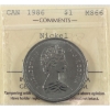 Image 1 : Nickel $1 1986 ICCS MS66