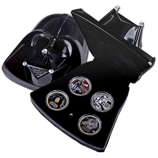 Niue Silver 2011 $2 Darth Vader 4-Piece 1oz .999 Silver Colourized Set (Tax Exempt)