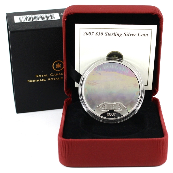 2007 $30 Panoramic Picture - Niagara Falls Sterling Silver Holographic Coin