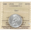 Image 1 : 25-cent 1936 Bar ICCS AU55