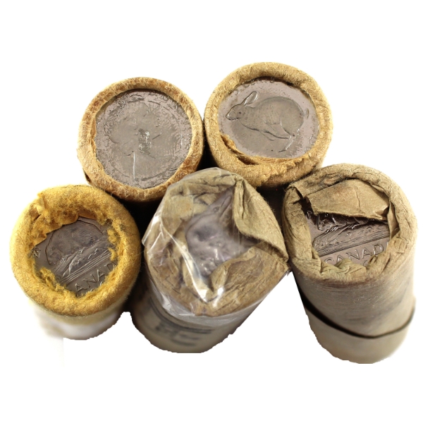 1963-1967 5-cent Wrapped Rolls of 40pcs. 5 Rolls.
