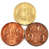 Image 1 : 1969 Apollo 11 & Apollo 12 Medals 24g-Bronze 38.5mm. 3pcs.