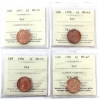 Image 1 : 1-cent 1977, 1979, 1984 & 1991 ICCS MS65 Red. 4pcs.