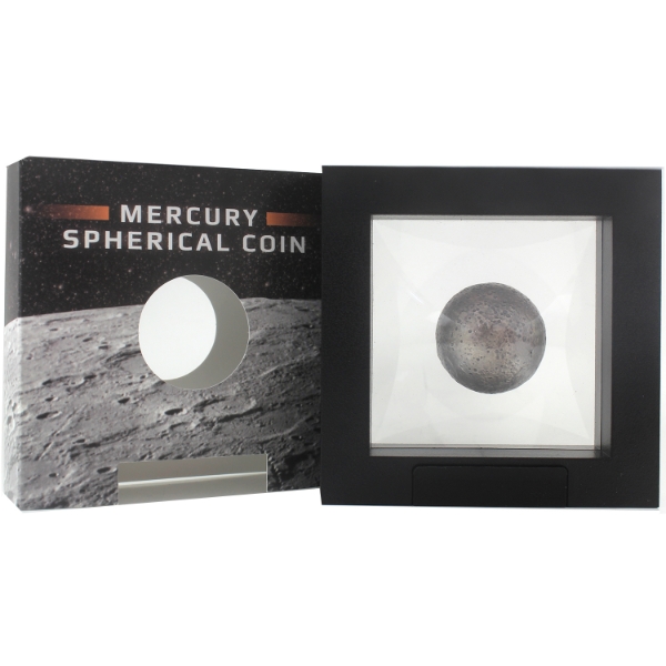 Barbados Silver 2022 $5 Mercury 1oz Spherical Coin .999 Fine Silver w/ Antique Finish (Tax Exempt)