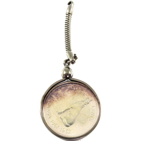 50-cent 1967 in Bezel with Part of a Chain