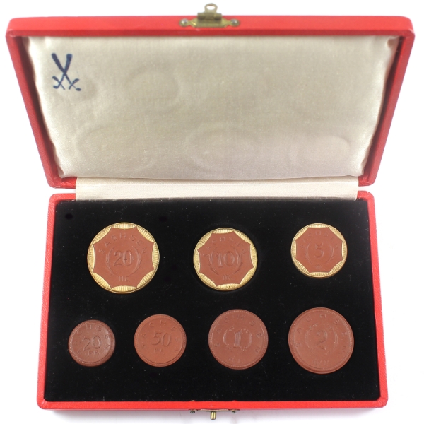 Germany-Weimar Republic 1921 Sachsen 7-Piece Porcelain Notgeld Set