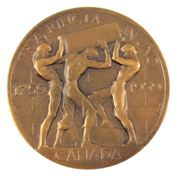 1959 Seven Years War: Capture of Quebec Bicentennial Medal Bronze, 58mm