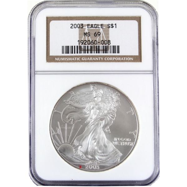 USA Silver 2003 $1 Eagle NGC MS69 (Tax Exempt)