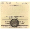 Image 1 : 5-cent 1888 ICCS MS64
