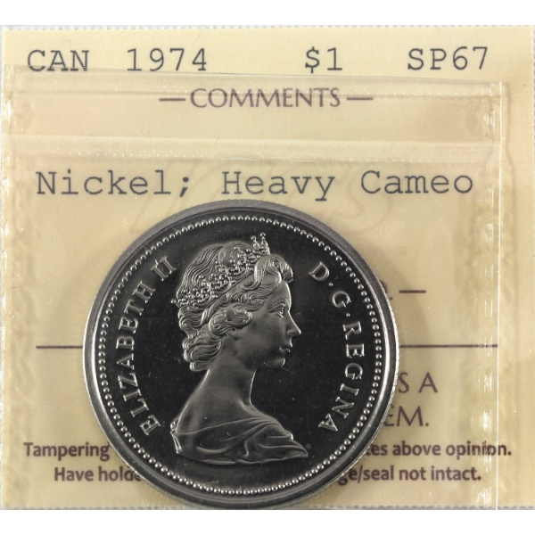 Nickel $1 1974 ICCS SP67 Heavy Cameo
