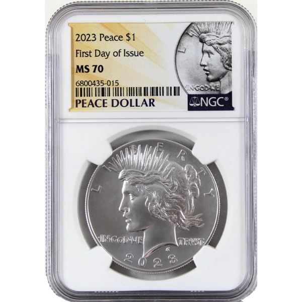 USA Silver 2023 Peace Dollar First Day of Issue NGC MS70