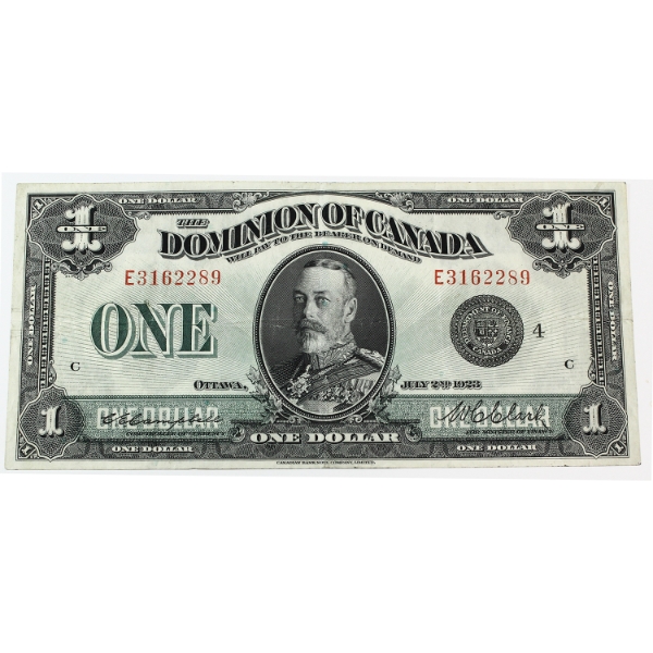 DC-25o 1923 $1 Black Seal 4 VF-EF Campbell-Clark SN: E3162289 Check Letter C