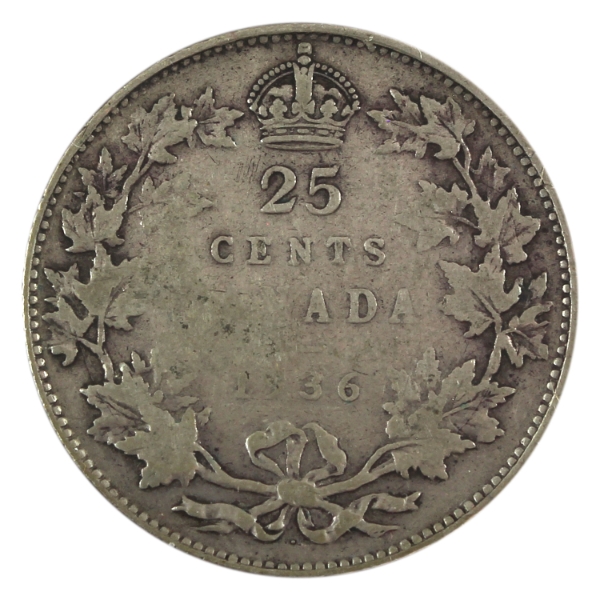 25-cent 1936 Dot/Bar VG10