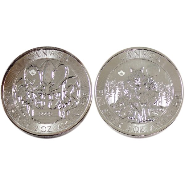 2x 2oz Creatures of the North $10- 2020 The Kraken & 2021 Werewolf .9999 Fine Silver Rounds. 2pcs