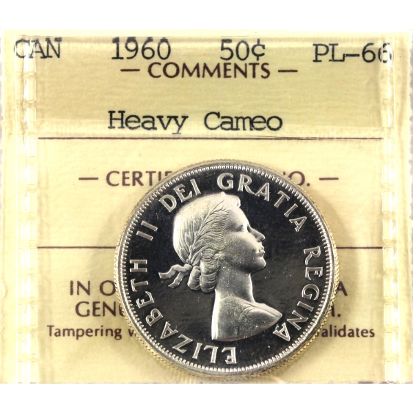 50-cent 1960 ICCS PL66 Heavy Cameo