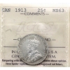 Image 1 : 25-cent 1913 ICCS MS63